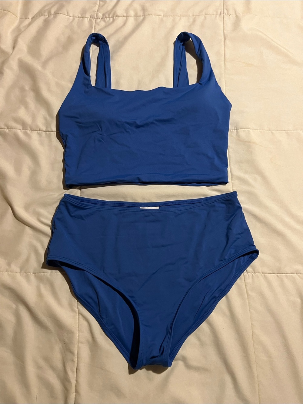 Andie Royal Blue High-Waist Tank Bikini Set
